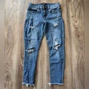 Express Ripped Skinny Jeans in Blue